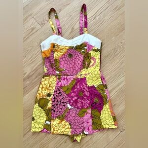 Unique Vintage Romper, Floral, 1960s Style, NWT
